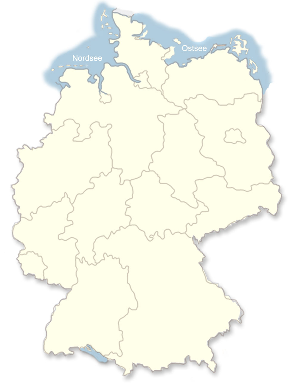 Deutschlandkarte mit Bundesländergrenzen